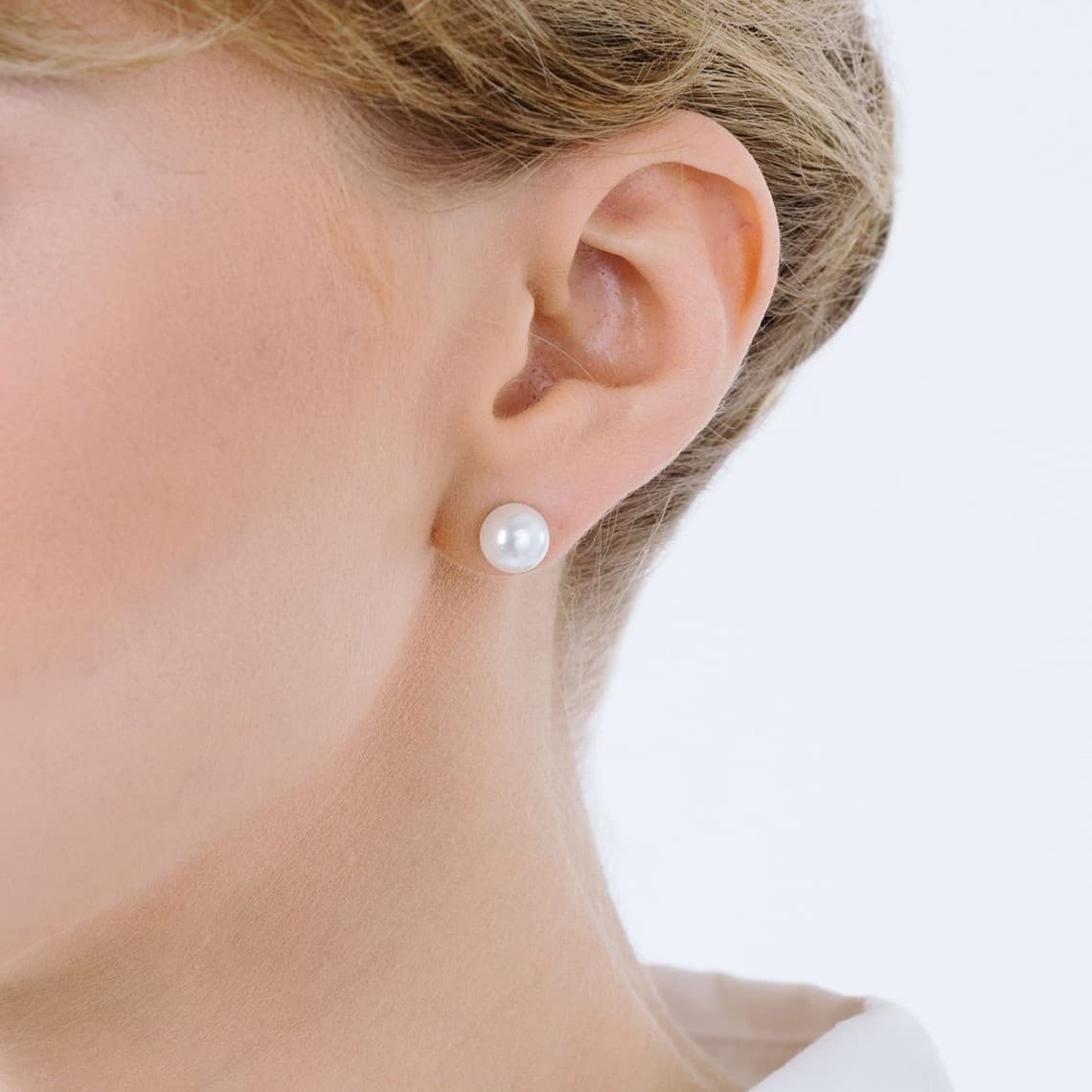 ORECCHINI DI PERLE DONNA IN ACCIAIO - 6MM