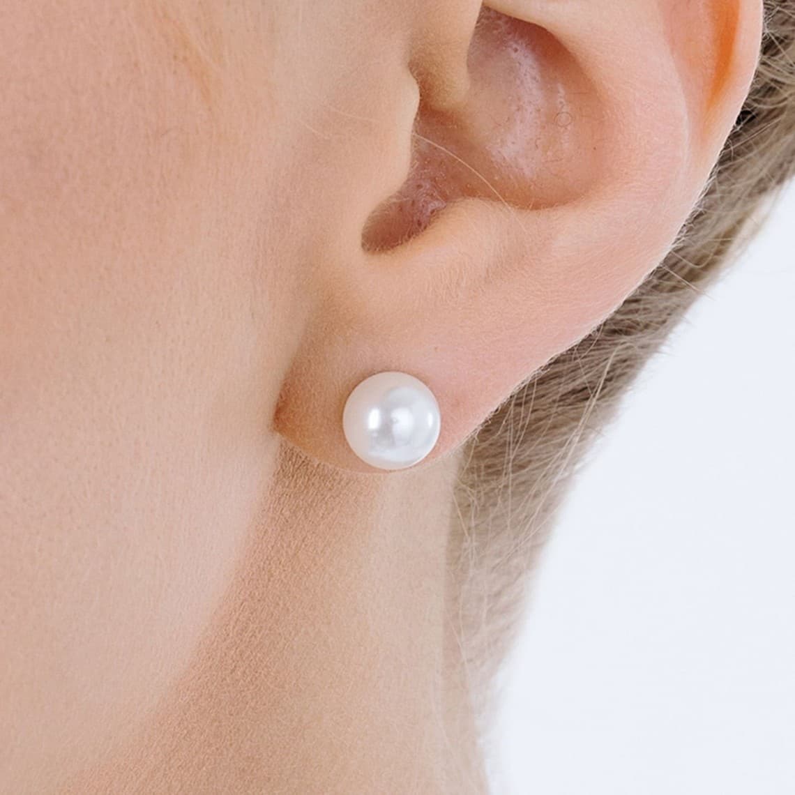 ORECCHINI DI PERLE DONNA IN ACCIAIO - 6MM