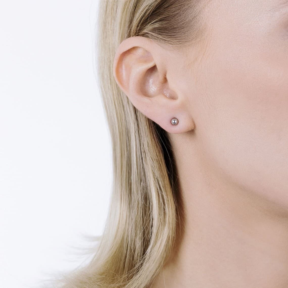 ORECCHINI DONNA IN ACCIAIO CON SFERA - 8MM