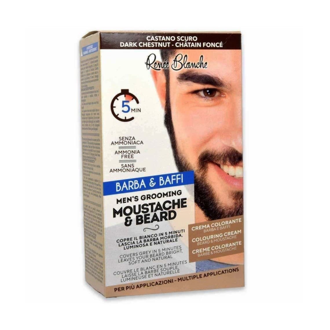 Renee Blanche Moustache&Beard Castano Scuro Barba e Baffi