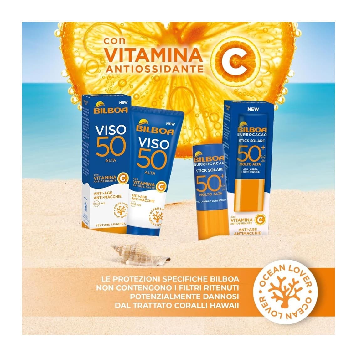 Crema Solare Viso 50+ Molto Alta con Vitamina C