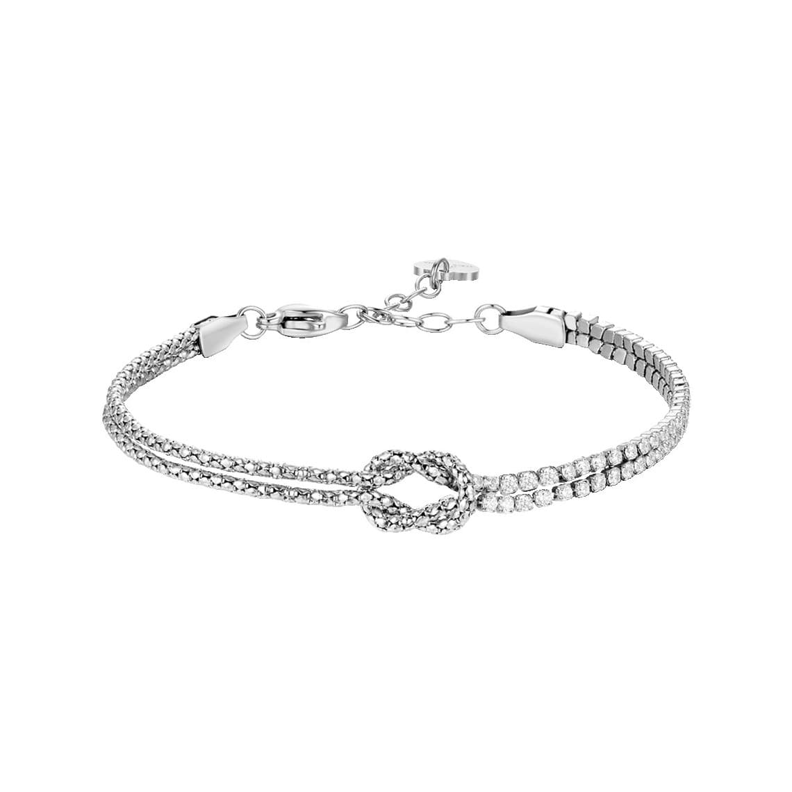 Luca Barra Bracciale con nodo e zirconi bianchi BK2908