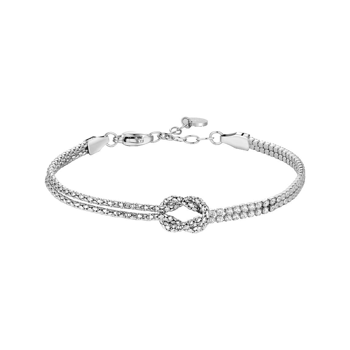 Luca Barra Bracciale con nodo e zirconi bianchi BA1926