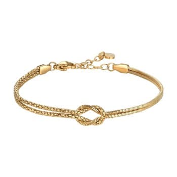 Luca Barra Bracciale in acciaio IP Gold con nodo BK2904