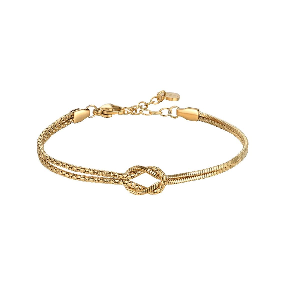 Luca Barra Bracciale in acciaio IP Gold con nodo BK2904