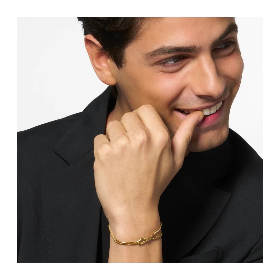Bracciale in acciaio IP Gold con nodo BA1925