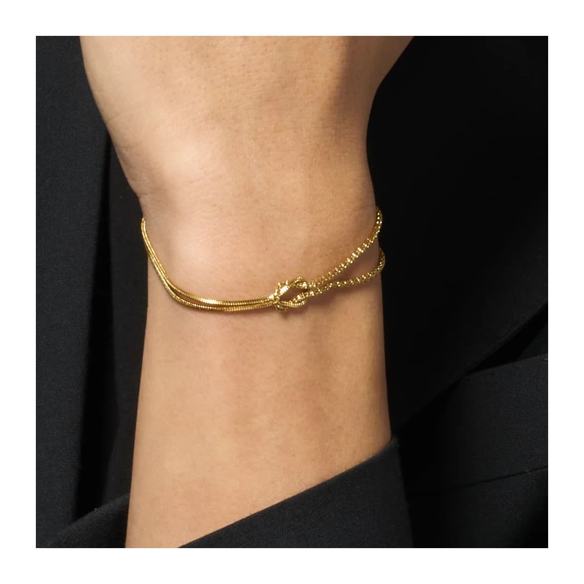 Bracciale in acciaio IP Gold con nodo BA1925