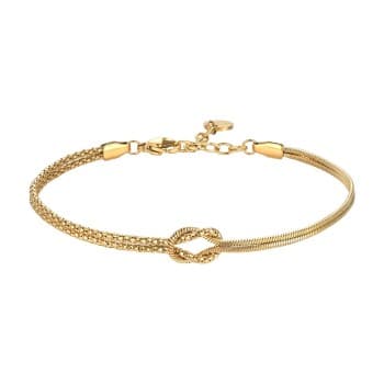 Luca Barra Bracciale in acciaio IP Gold con nodo BA1925