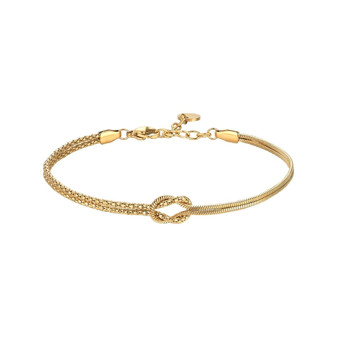 Luca Barra Bracciale in acciaio IP Gold con nodo BA1925