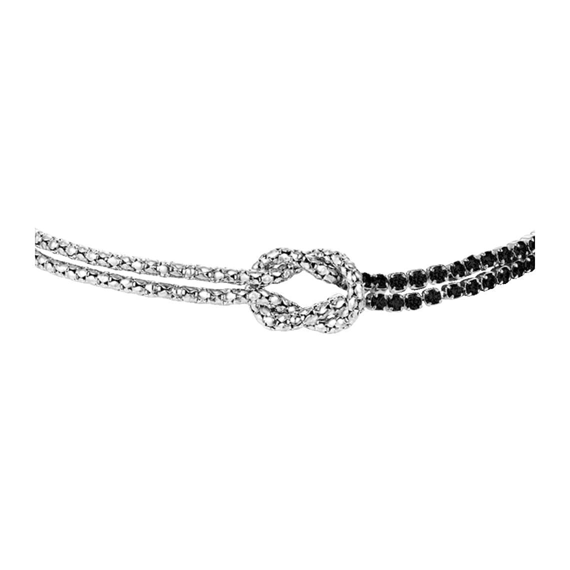 Bracciale Uomo in acciaio con nodo e zirconi Neri BA1927