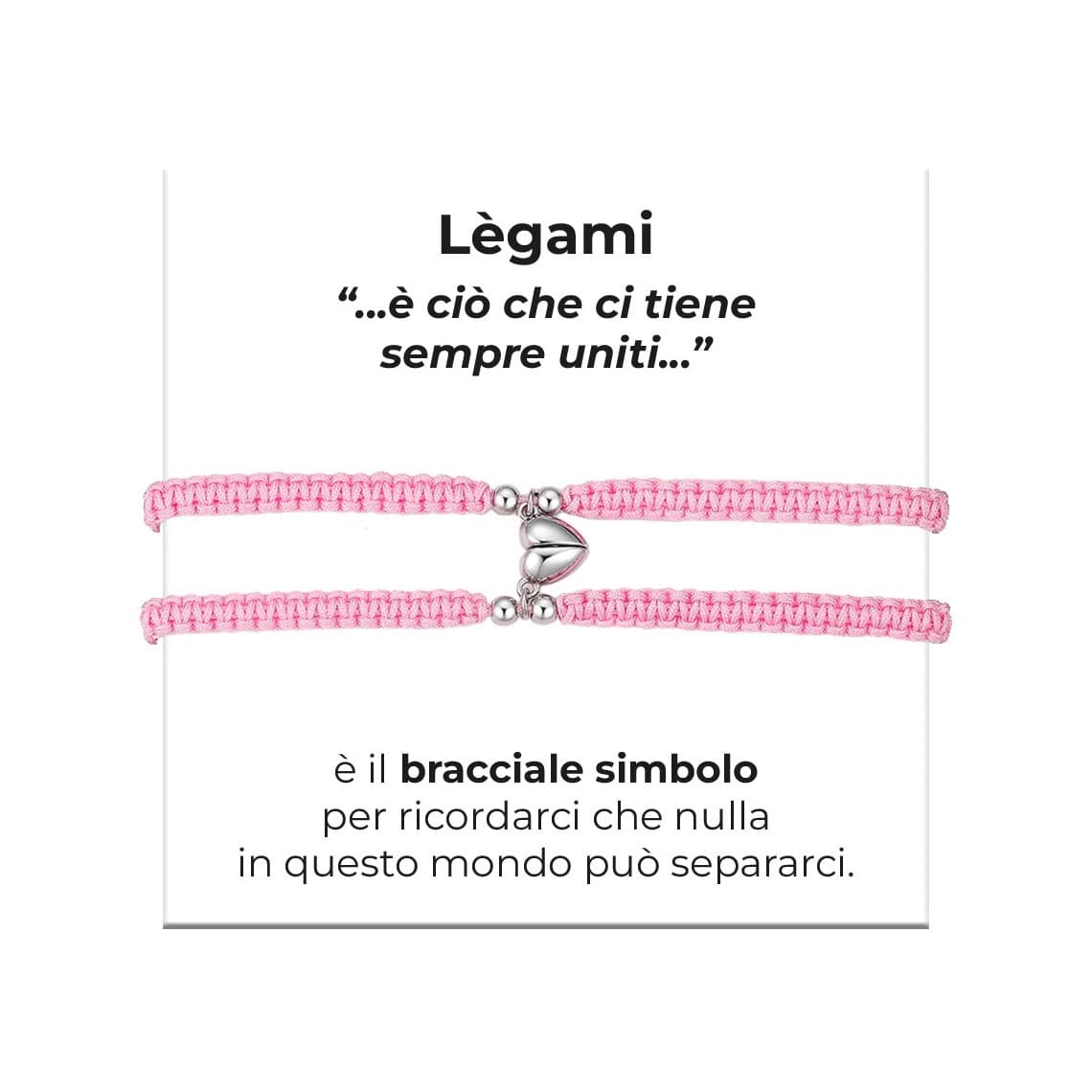 Luca Barra Bracciali in Corda Coreana Rosa Cuore Calamitato BK2941