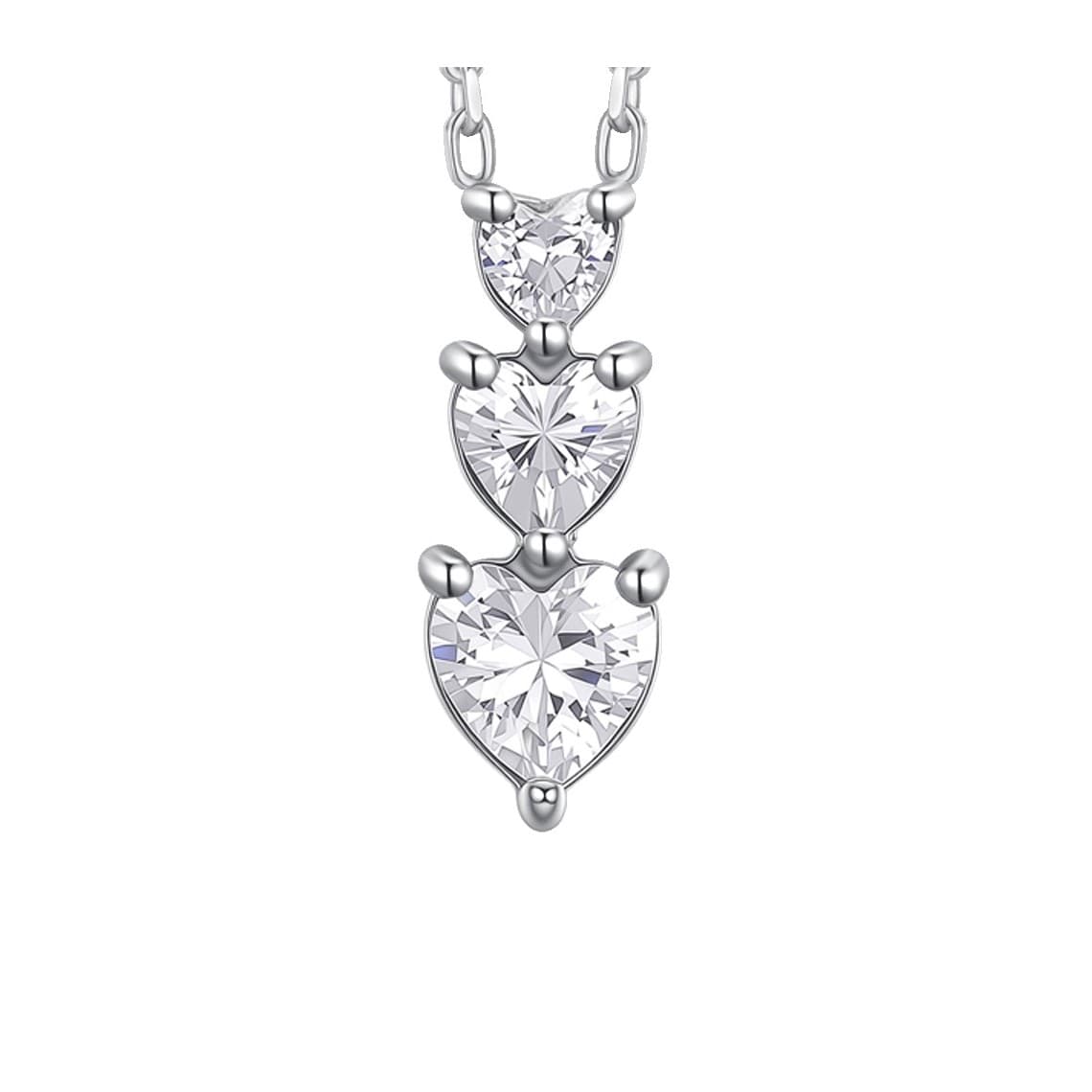 Collana donna in acciaio Con Cuori e Zirconi Bianchi CK2234