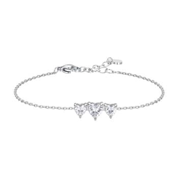 Luca Barra Bracciale in acciaio Con Cuori e Zirconi Bianchi BK2947