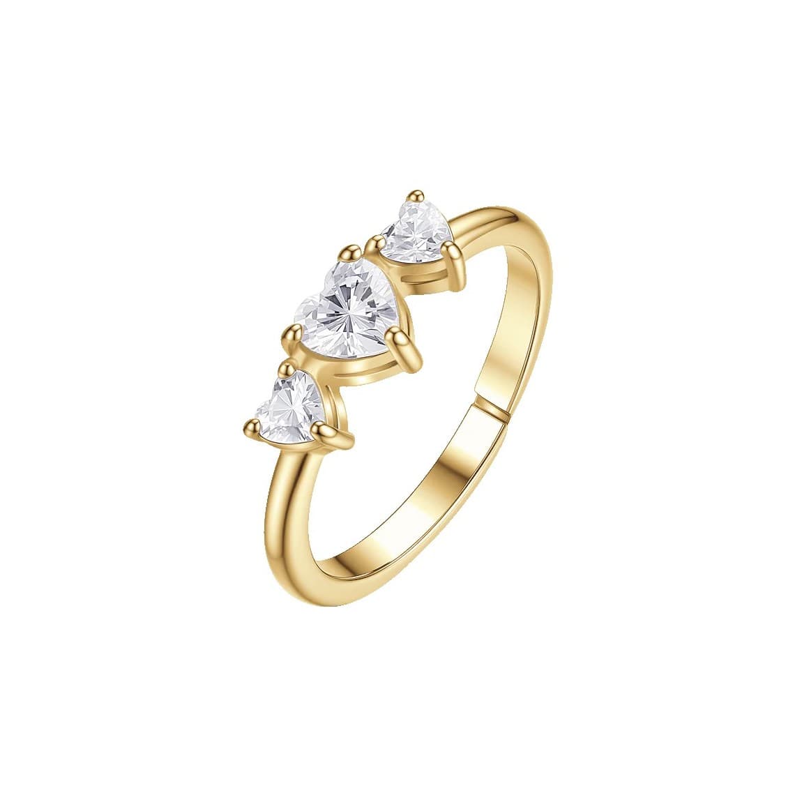Luca Barra Anello in acciaio IP GOLD cuori con zirconi bianchi ANK672