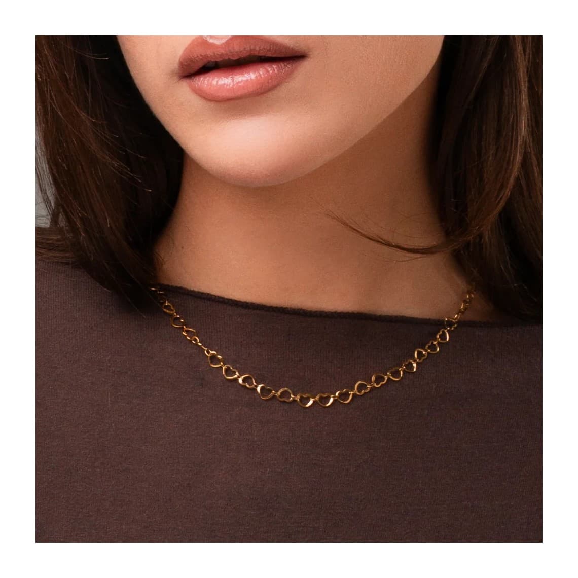 Collana Donna in Acciaio IP GOLD con Cuori CK2240