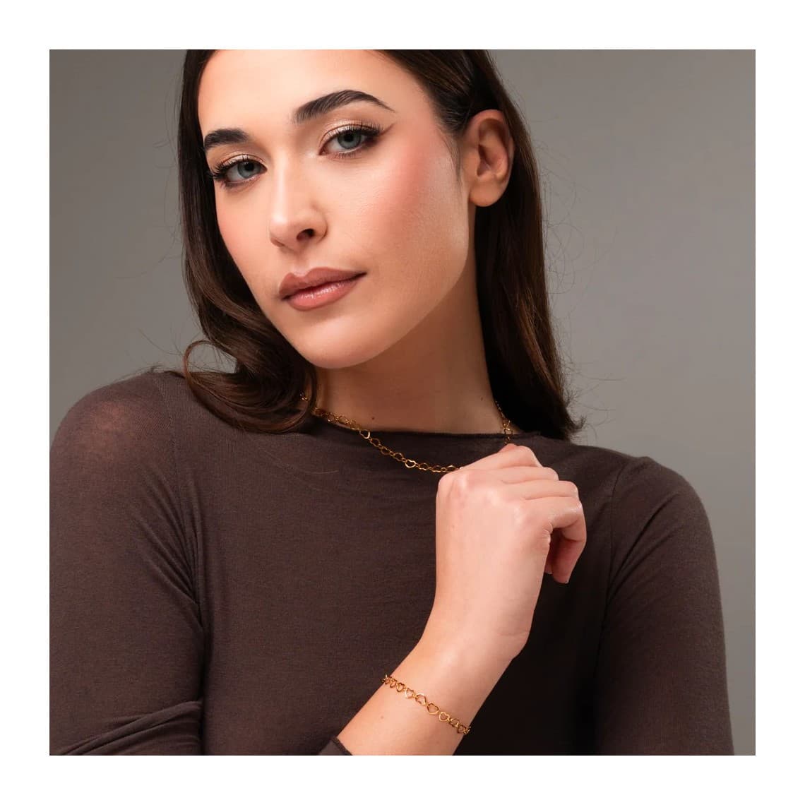 Collana Donna in Acciaio IP GOLD con Cuori CK2240