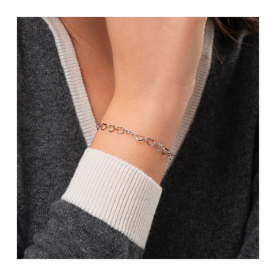 Bracciale in acciaio Con Cuori BK2951