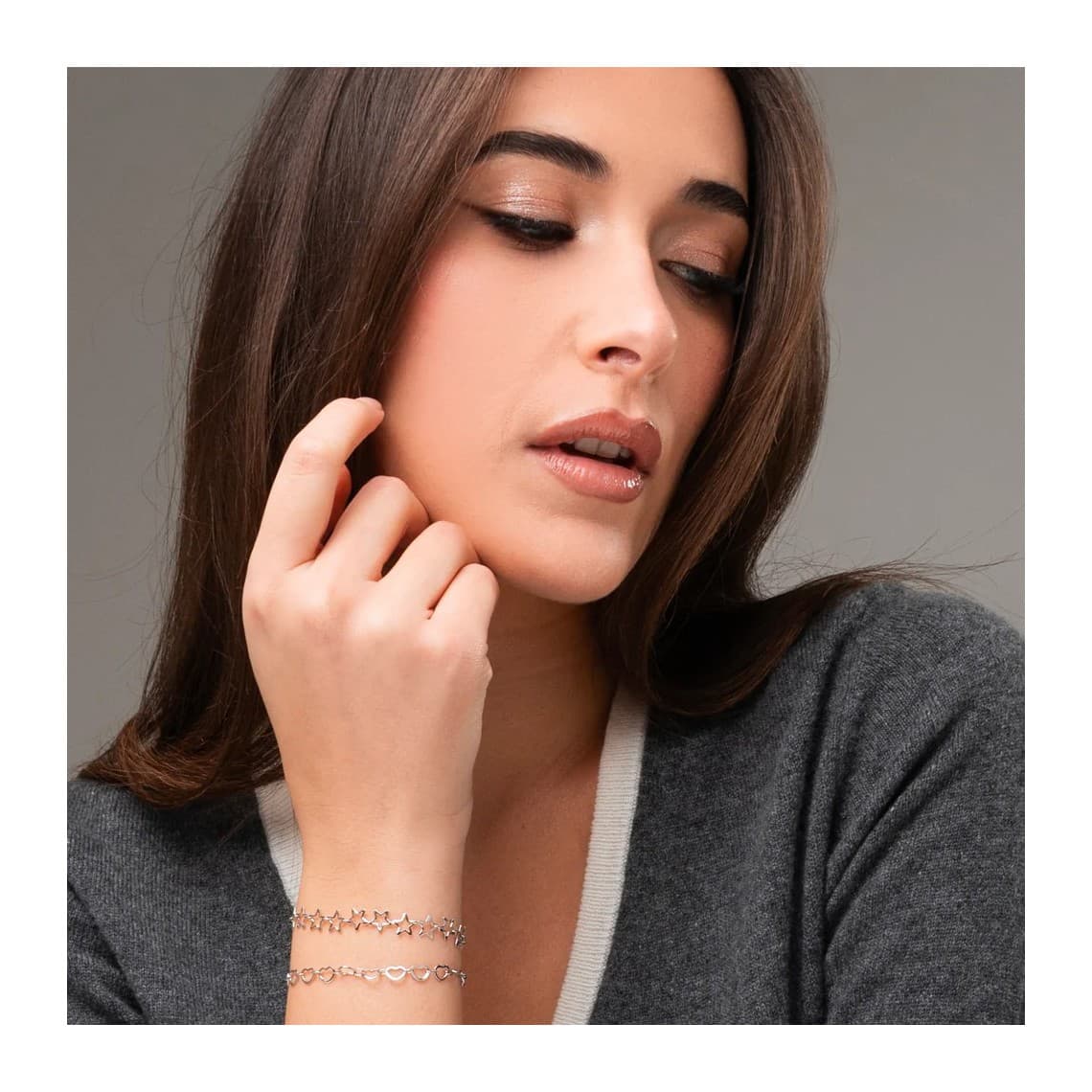 Bracciale in acciaio Con Cuori BK2951
