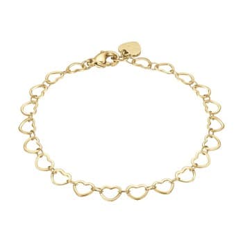 Luca Barra Bracciale in acciaio IP GOLD Con Cuori BK2952