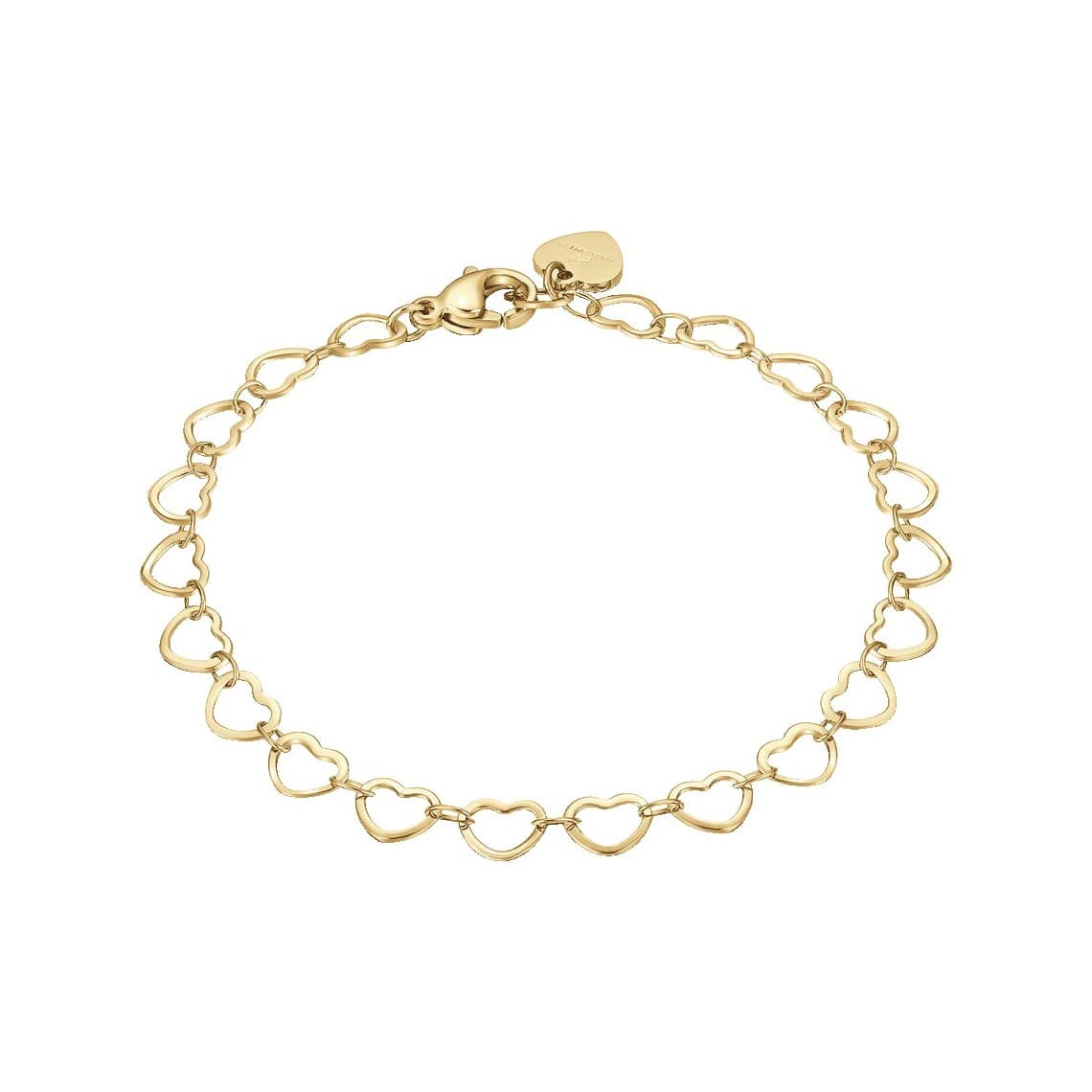 Luca Barra Bracciale in acciaio IP GOLD Con Cuori BK2952