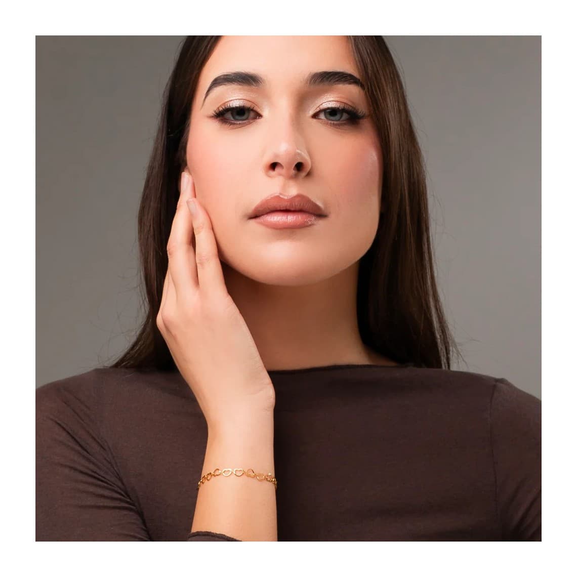 Bracciale in acciaio IP GOLD Con Cuori BK2952