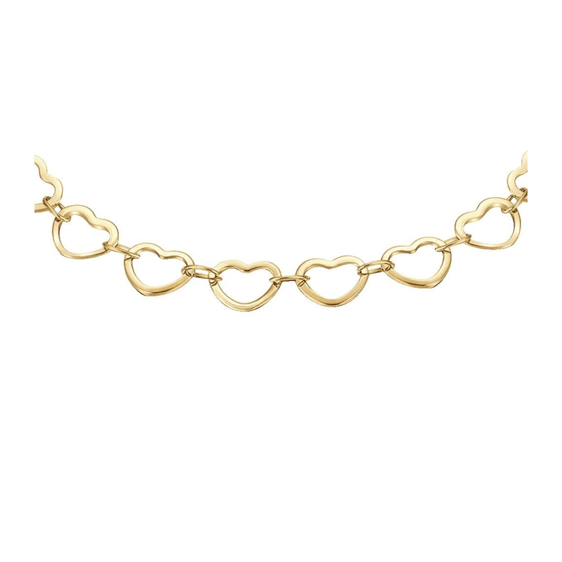 Bracciale in acciaio IP GOLD Con Cuori BK2952