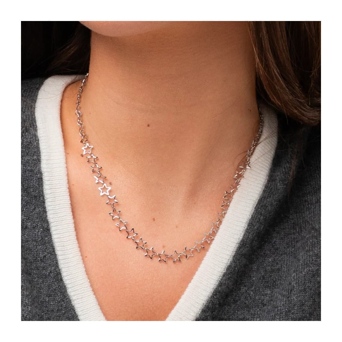 Collana Donna in Acciaio con Stelle CK2242