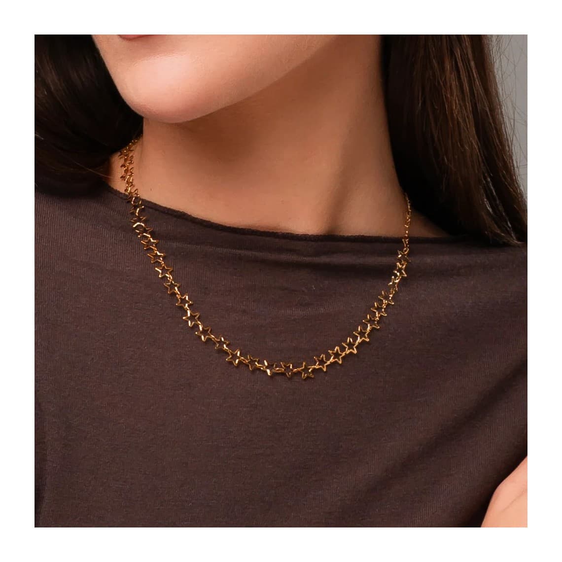 Collana Donna in Acciaio IP GOLD con Stelle CK2244