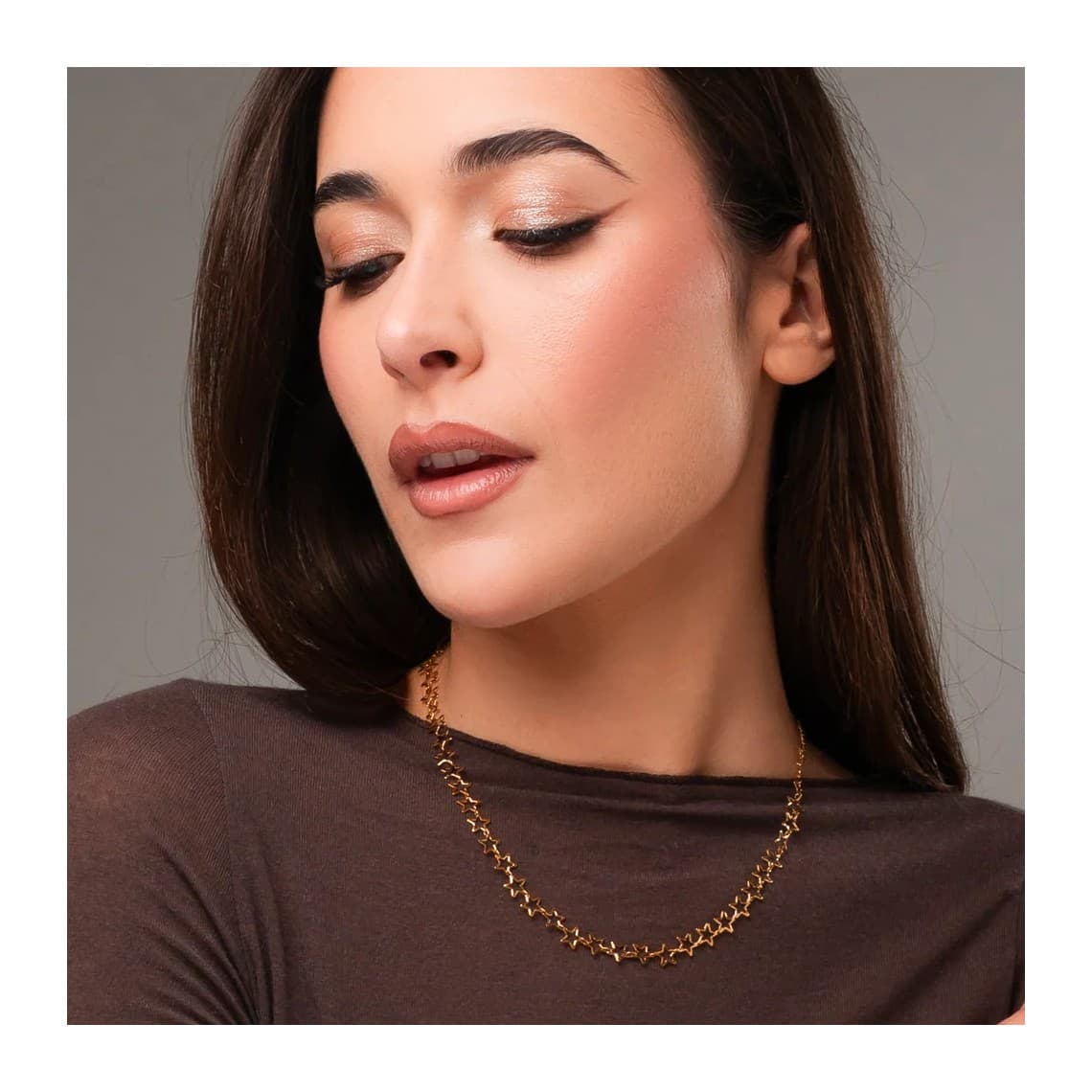 Collana Donna in Acciaio IP GOLD con Stelle CK2244