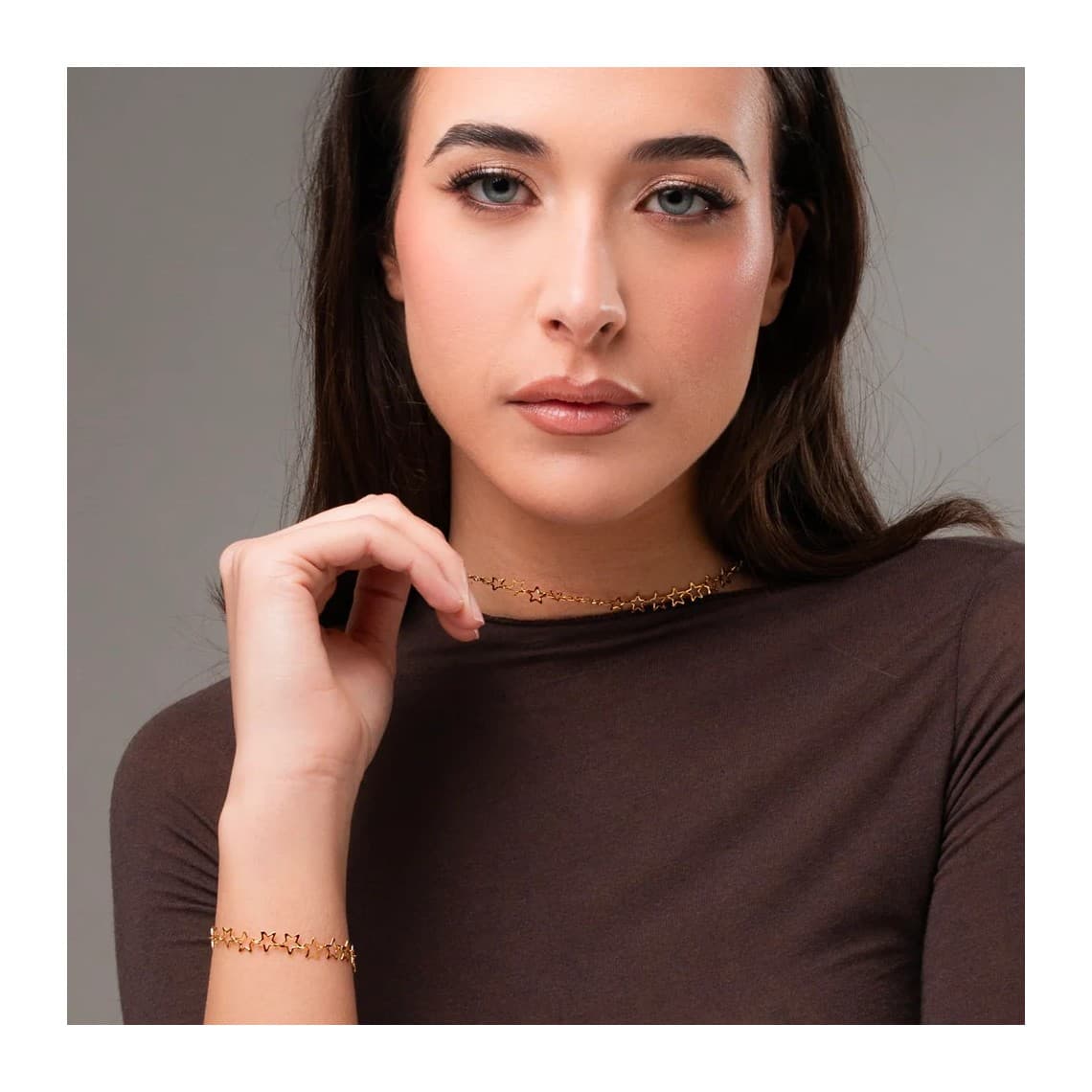 Collana Donna in Acciaio IP GOLD con Stelle CK2244