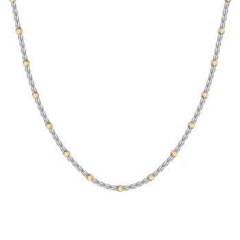 Luca Barra Collana uomo in acciaio con elementi in ematite IP gold CL3