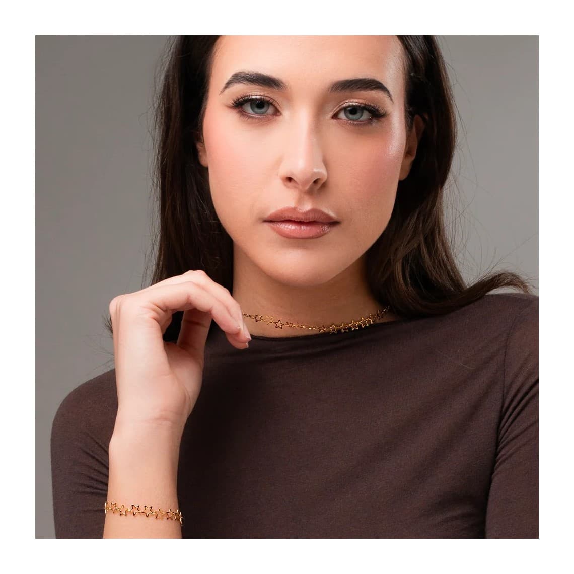 Bracciale in acciaio IP GOLD Con Stelline BK2954