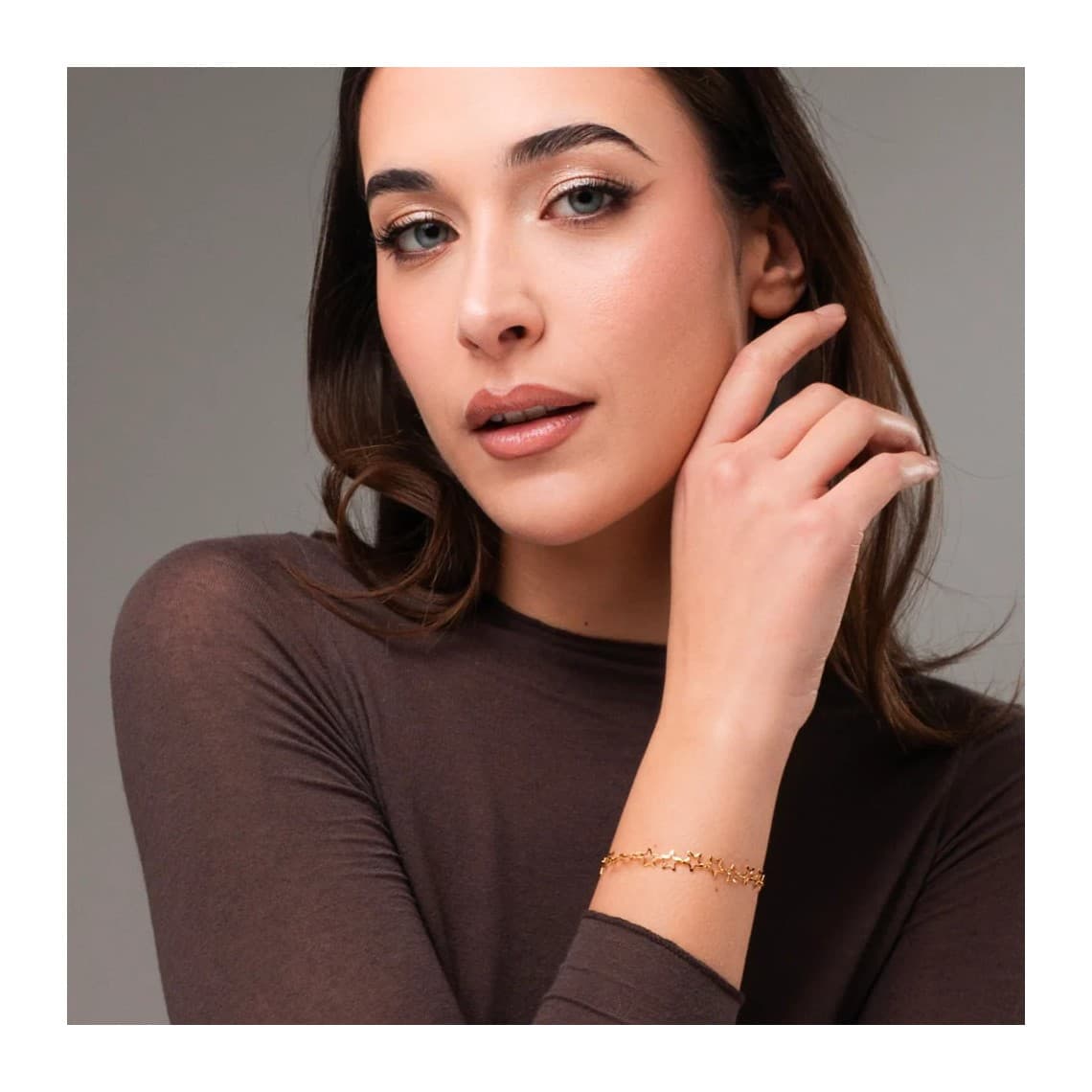 Bracciale in acciaio IP GOLD Con Stelline BK2954