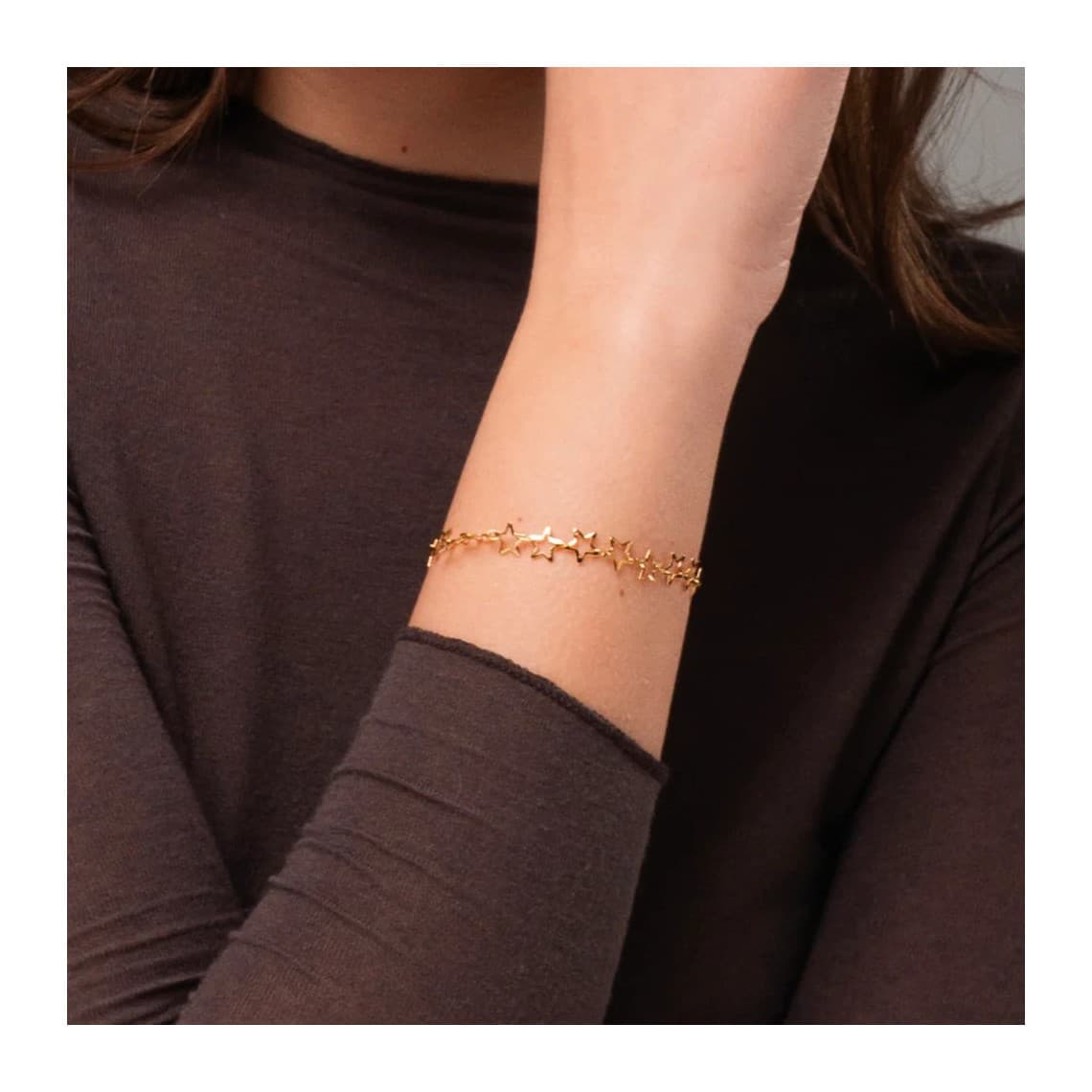 Bracciale in acciaio IP GOLD Con Stelline BK2954